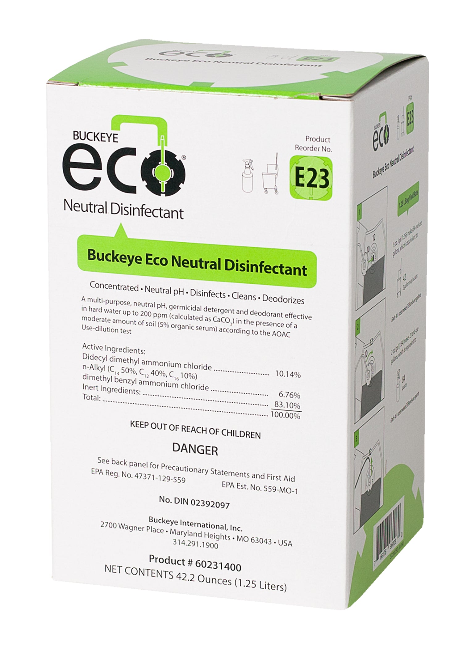 E23 Buckeye Eco® Neutral Disinfectant 4x1.25ml | IRIS